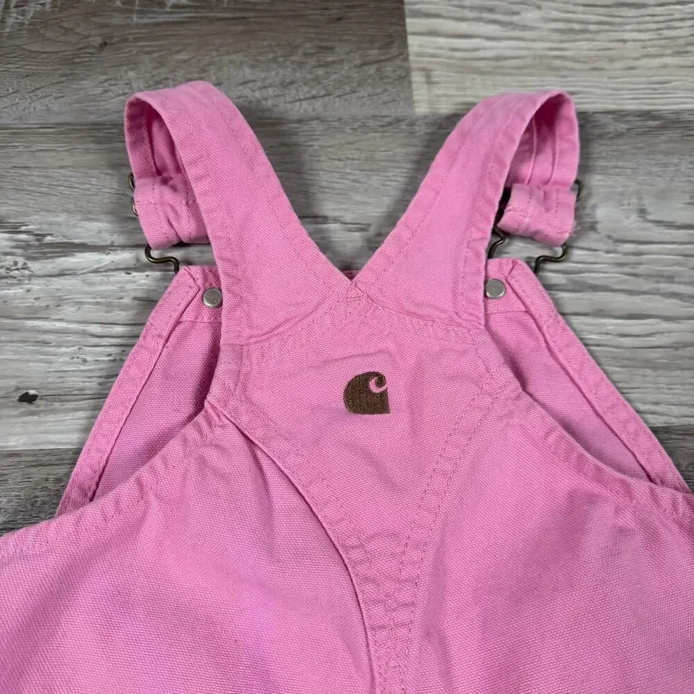 Carhartt Pink Canvas Overalls Heart Toddler Mini Fashion 90s Y2K Workwear 2T